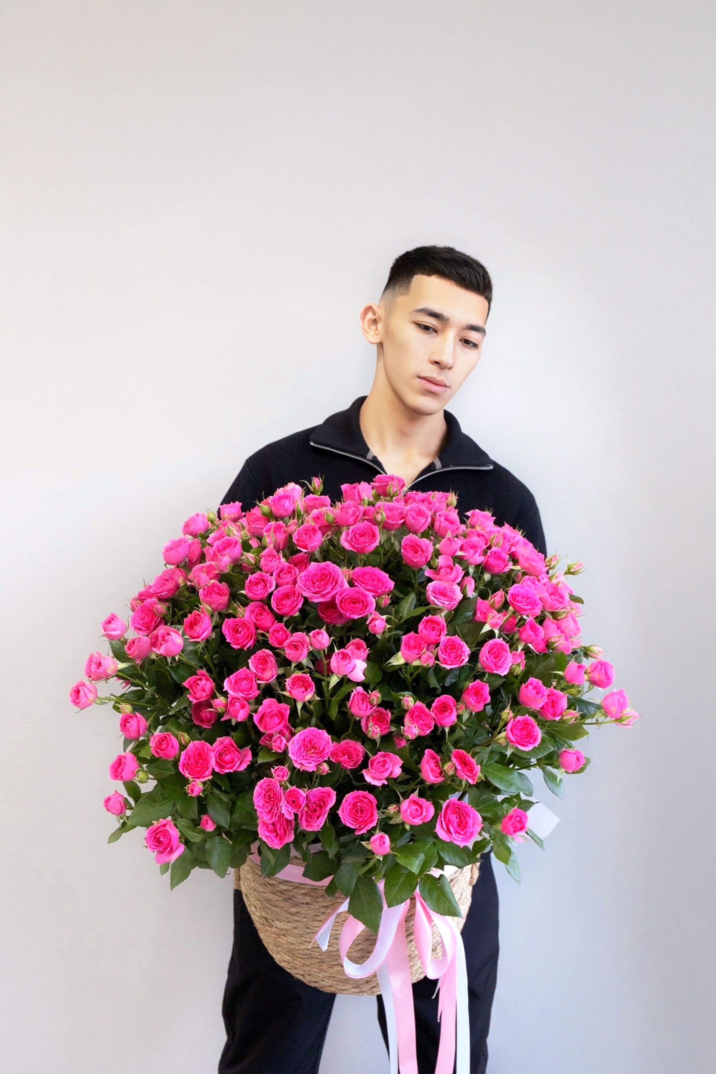 Спрей роза в кашпо (L)